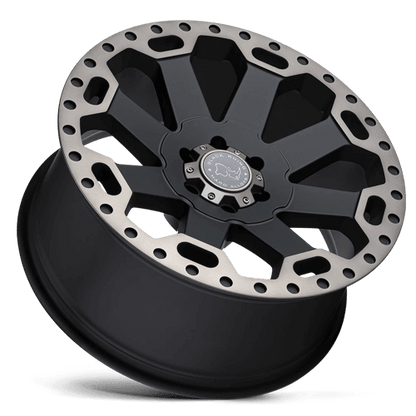 Black Rhino WARLORD Matte Black W/ Mach Dark Tint wheel showcasing matte black finish and machined accents.