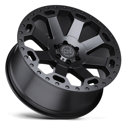 Black Rhino WARLORD Matte Gunmetal wheel with 8-spoke design and monoblock construction.