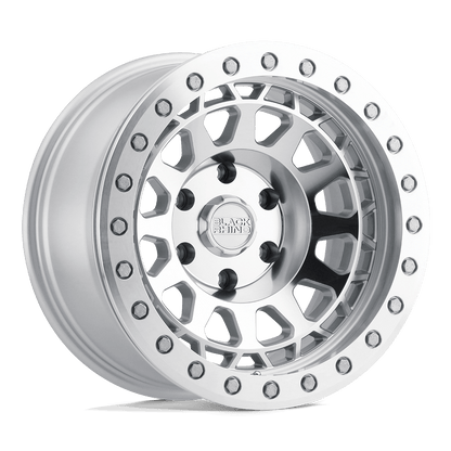 Black Rhino PRIMM Silver W/ Mirror Face Mach Rg wheel showcasing aggressive styling and concave profile.