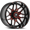 XF OFFROAD XF-222 Black Milled Red