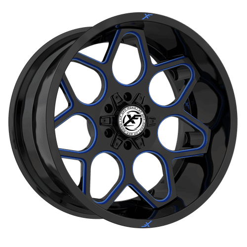 XF OFFROAD XF-233 Gloss Black Milled Blue wheel