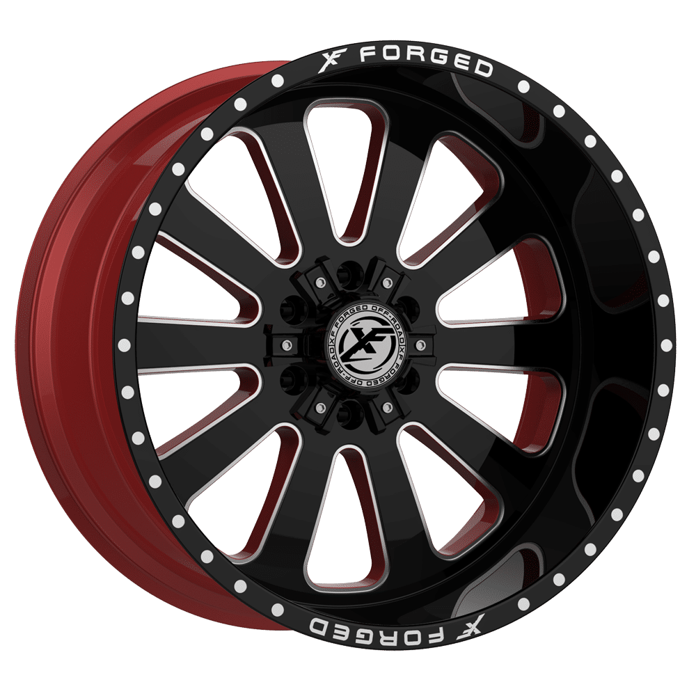 XF OFFROAD XFX-302 Gloss Black Milled W/Red Inner wheel