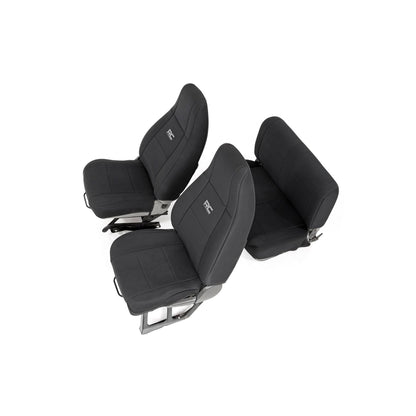 ROUGH COUNTRY | Seat Covers  Front and Rear  Jeep Wrangler YJ 4WD (1987-1990) | 91008