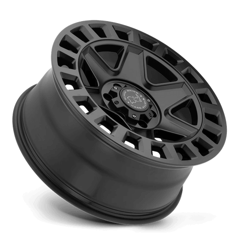 Black Rhino YORK Matte Black wheel showcasing bold 6-spoke design and monoblock construction.