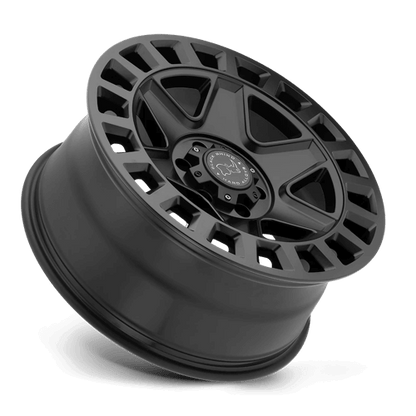 Black Rhino YORK Matte Black wheel showcasing bold 6-spoke design and monoblock construction.