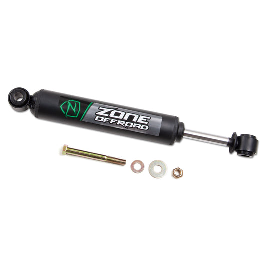 ZONE OFFROAD |  Steering Stabilizer   I ZON7401 with mounting hardware for enhanced vehicle control.
