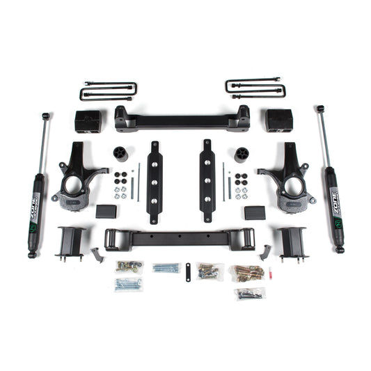 ZONE OFFROAD | 14-18 Silverado/Sierra 1500 2WD 6.5 Inch Cast Steel Arms Fox Adventure Shocks Zone Offroad | ZONC33F kit components