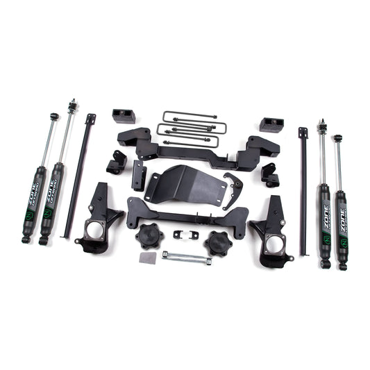 ZONE OFFROAD | 01-10 Silverado 1500/2500 HD/3500 HD 6 Inch Lift Kit With Fox Adventure Shocks Zone Offroad | ZONC4F parts and components layout