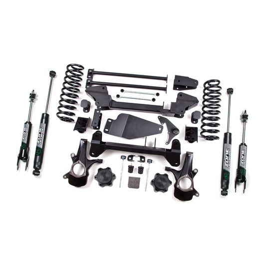 ZONE OFFROAD |  6 Inch Lift Kit   I ZONC7F components including shock absorbers, springs, and steel construction parts.
