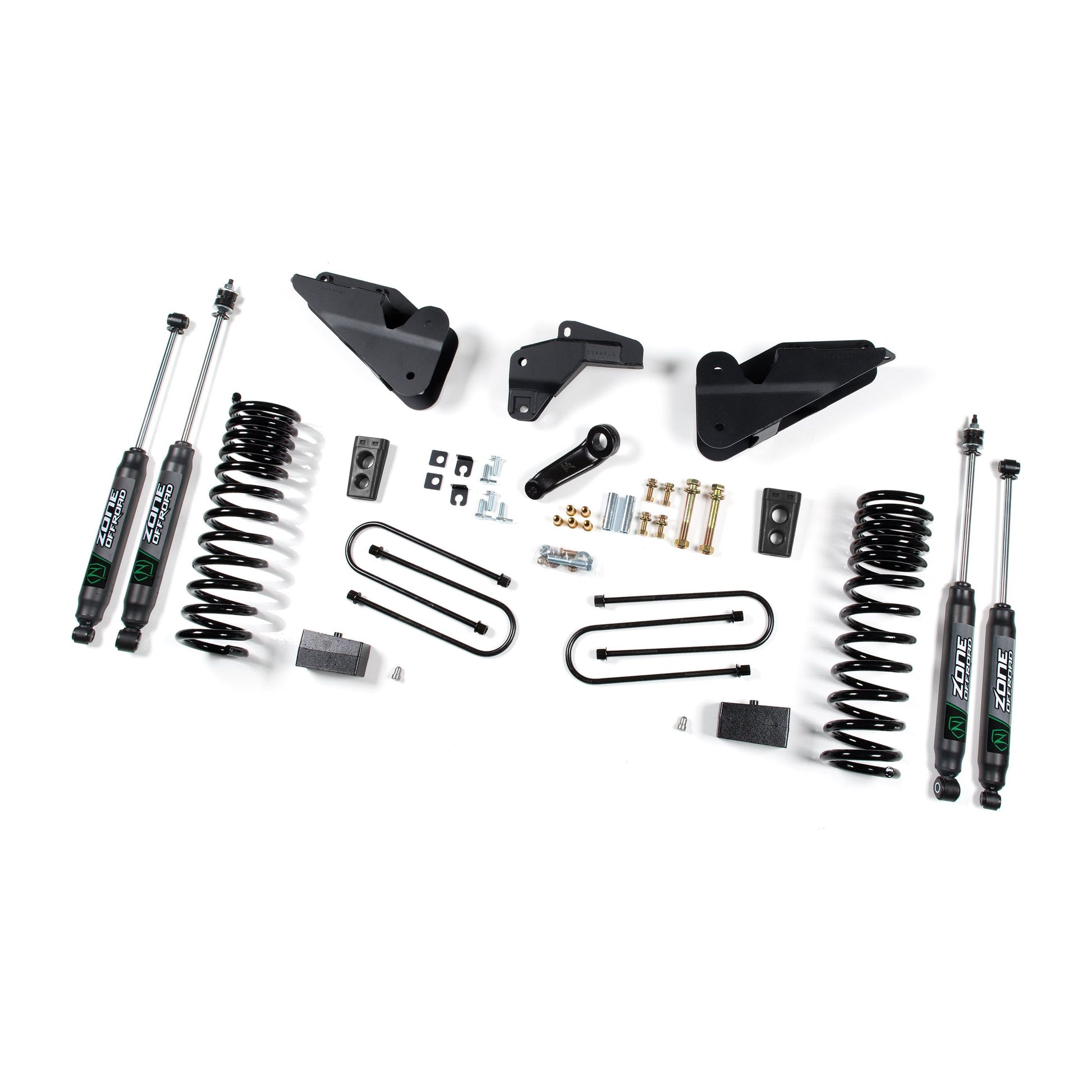 ZONE OFFROAD | 13-18 RAM 3500 4 Inch Lift Kit Gas 2 Inch Rear Block With Nitro Shocks Zone Offroad | ZOND138N components.
