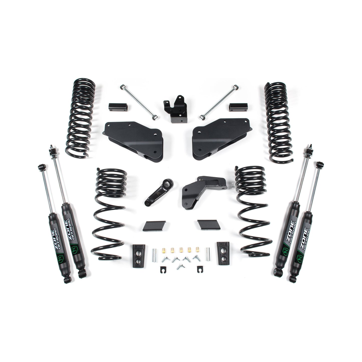 ZONE OFFROAD | 14-18 RAM 2500 6.5 Inch Lift Kit Diesel With Nitro Shocks Zone Offroad | ZOND53N components laid out