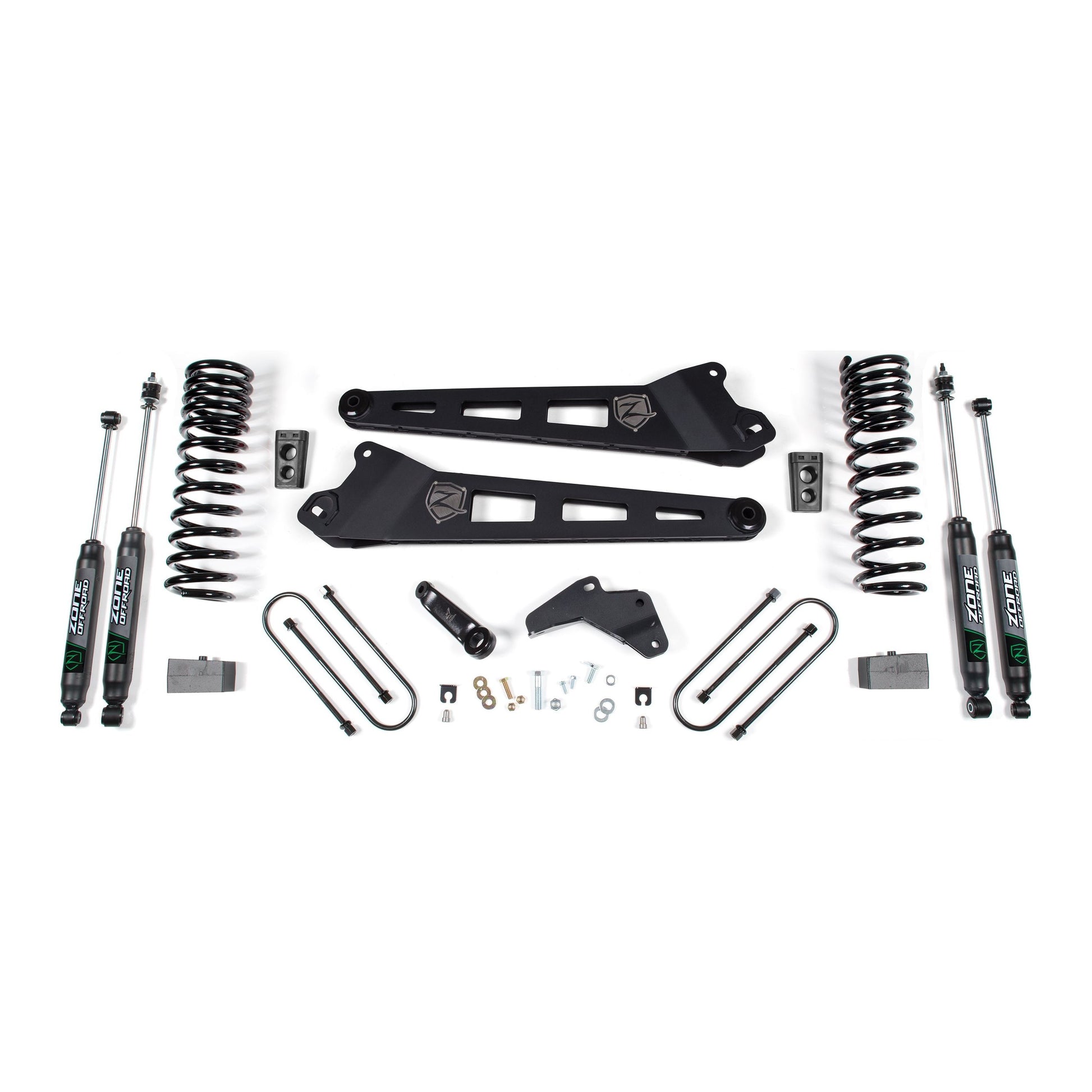 ZONE OFFROAD |  4 Inch Lift Kit W/ Radius Arm Gas  I ZOND139F parts including coil springs and radius arms