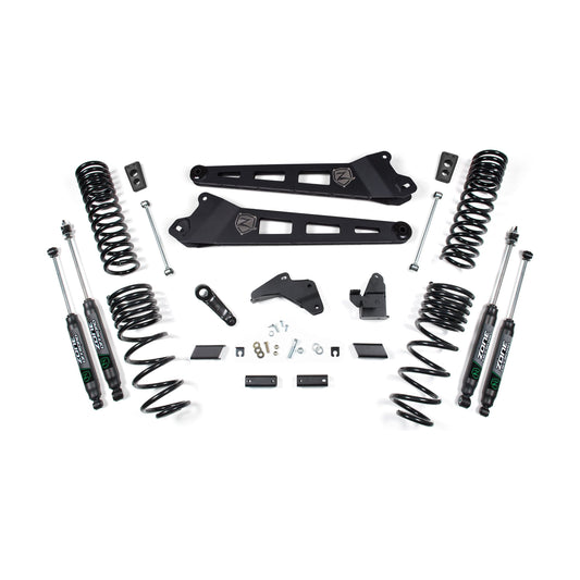 ZONE OFFROAD |  6.5 Inch Lift Kit W/ Radius Arm Diesel  I ZOND58N components laid out for installation, enhancing RAM 2500 performance.