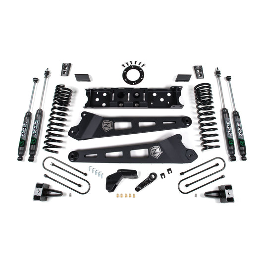 ZONE OFFROAD | 19-24 RAM 3500 4.5 Inch Radius Arm 2 Inch Rear Block With Overload Diesel 8-Bolt T-Case Nitro Shocks Zone Offroad | ZOND87N lift kit components
