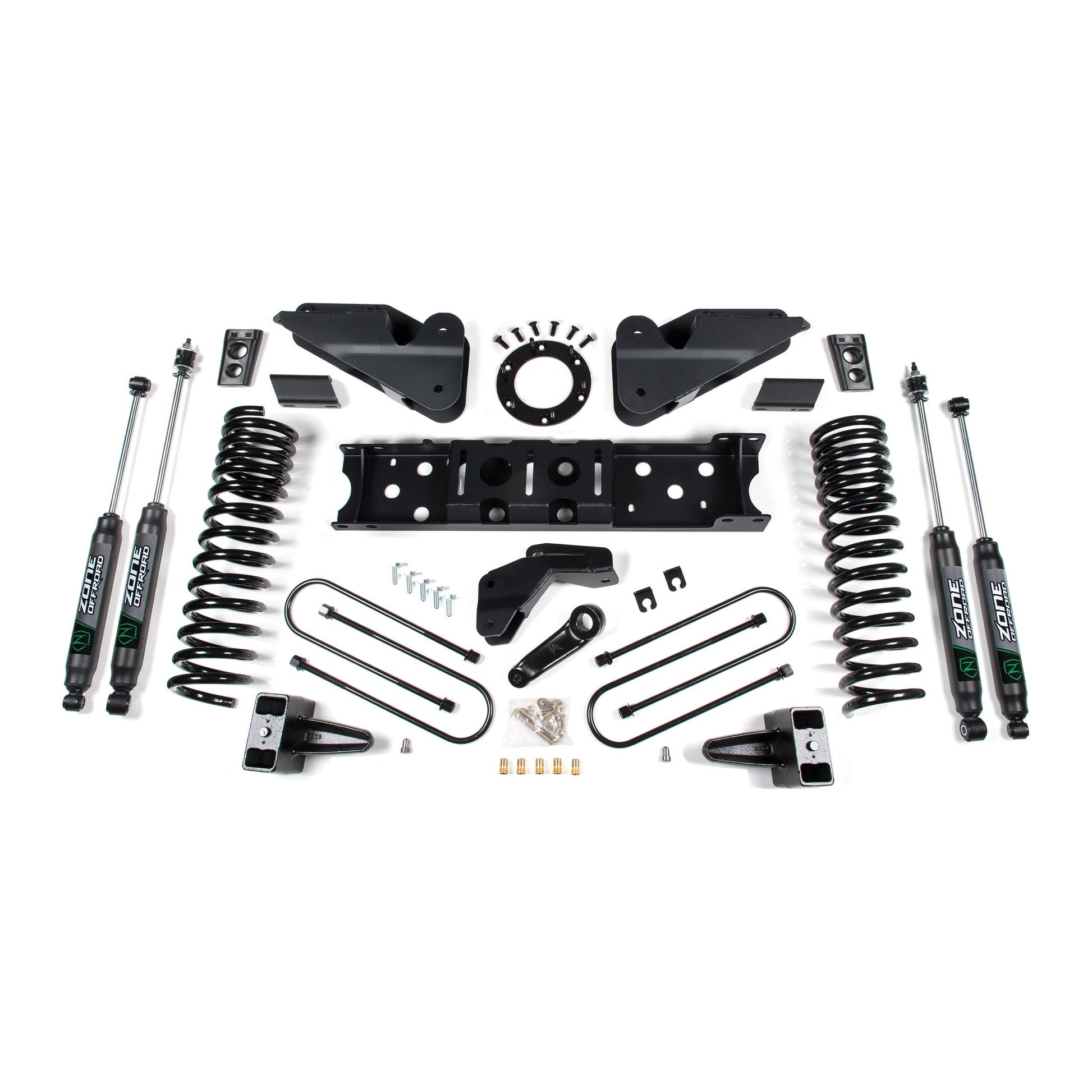 ZONE OFFROAD | 19-24 RAM 3500 6.5 Inch Radius Arm Bracket 5 Inch Rear Block With Overload Diesel 6-Bolt T-Case Fox Adventure Shocks Zone Offroad | ZOND110F components layout