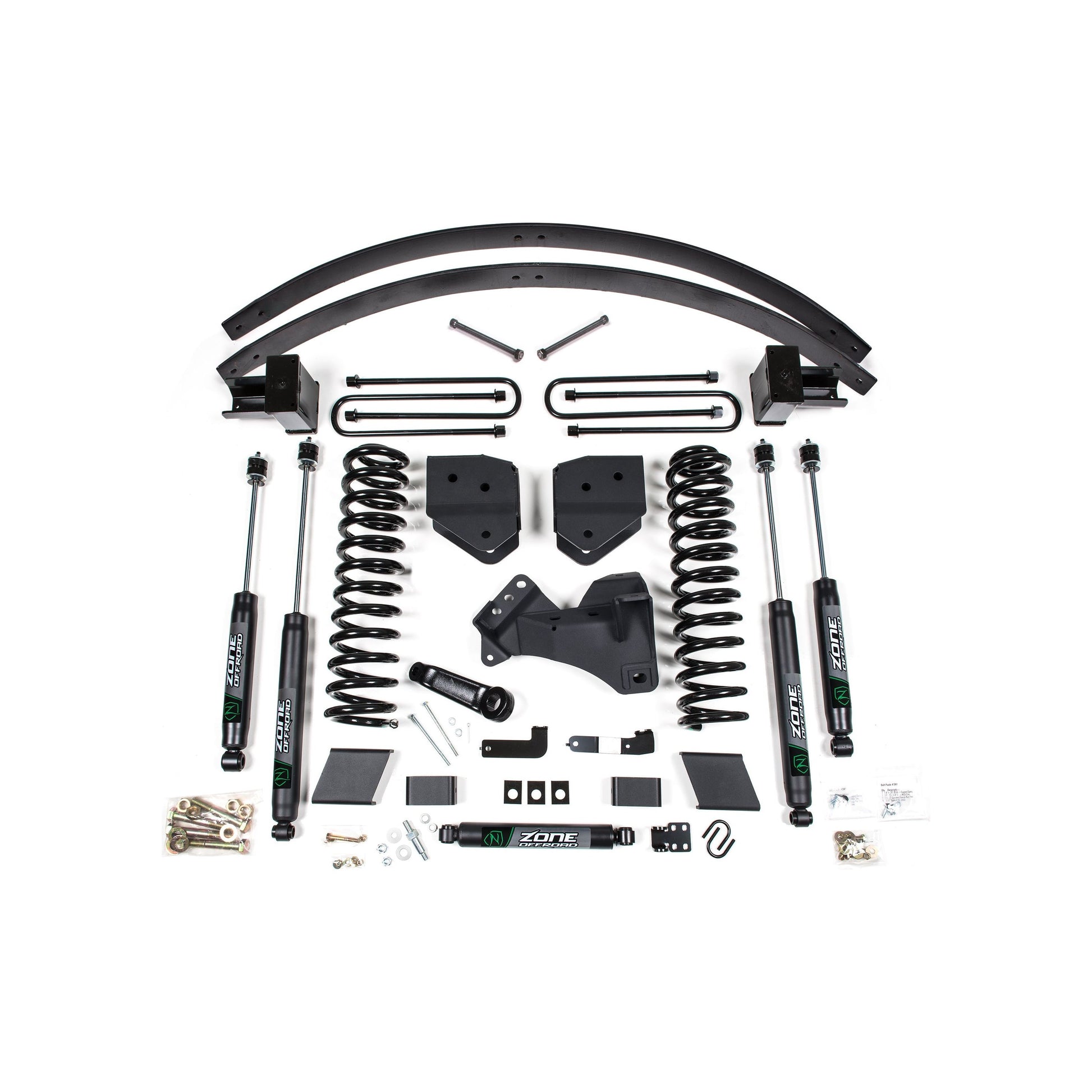 ZONE OFFROAD | 17-19 Ford F-250/F-350 Super Duty 6 Inch Lift Kit 4 Inch Rear Block & AAL Diesel 2 Leaf Main Fox Adventure Shocks Adventure Series Shocks Zone Offroad | ZONF110F