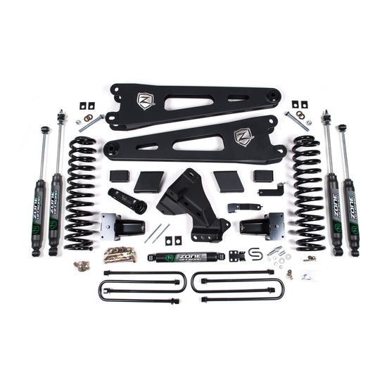 ZONE OFFROAD | 23-24 Ford F-250/F-350 Super Duty 4WD 5 Inch Radius Arm Lift Kit 3 Inch Rear Block Gas 2 Leaf Main Fox Adventure Shocks Adventure Series Shocks Zone Offroad | ZONF125F parts