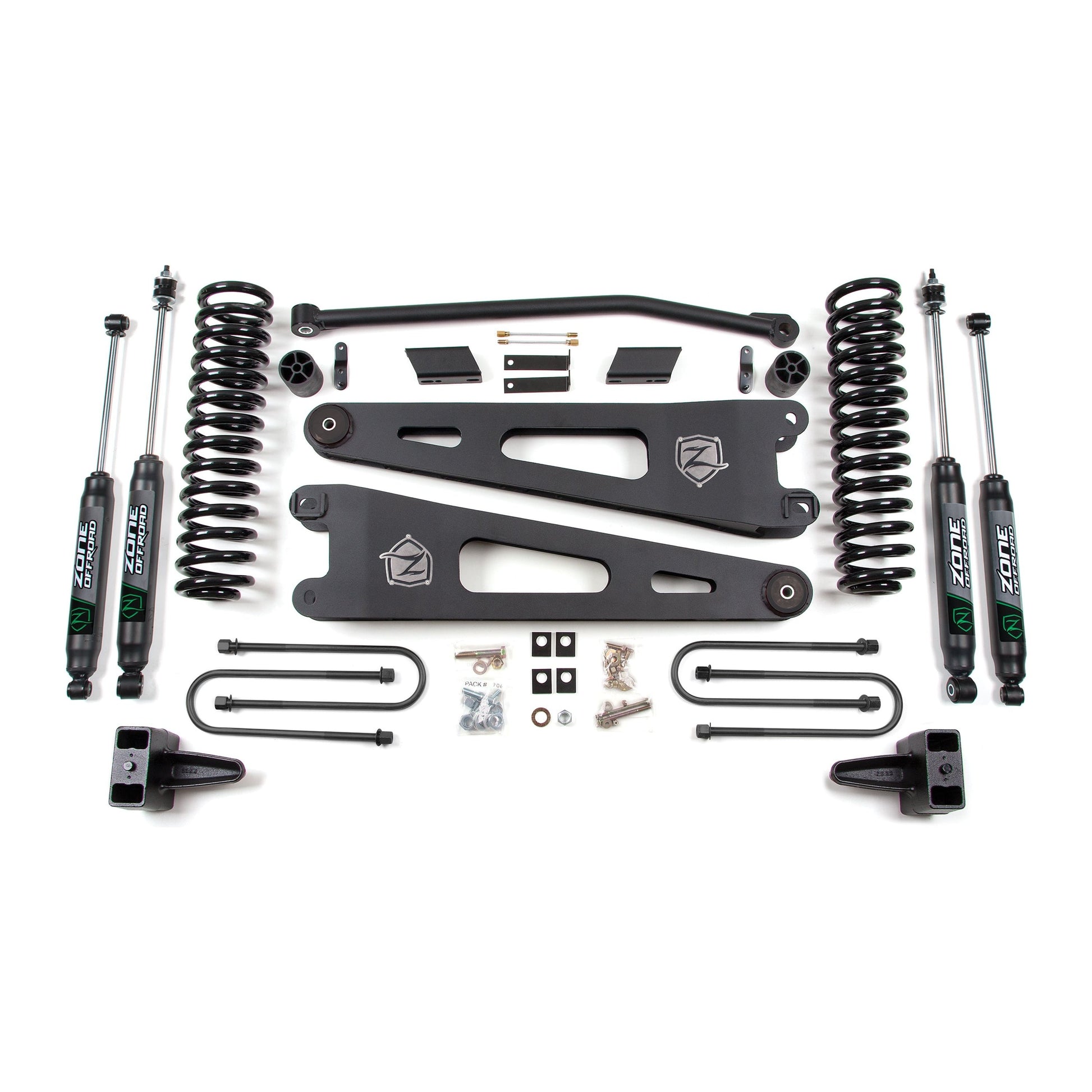 ZONE OFFROAD | 08-10 Ford F-250/F-350 Super Duty 4 Inch Radius Arm Lift Kit Diesel With Nitro Shocks Zone Offroad | ZONF23N components