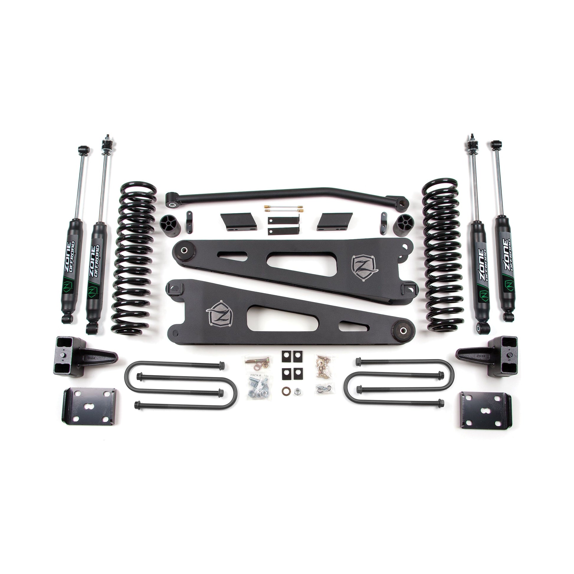 ZONE OFFROAD | 11-16 Ford F-250/F-350 Super Duty 4 Inch Radius Arm Lift Kit Gas With Nitro Shocks Zone Offroad | ZONF26N