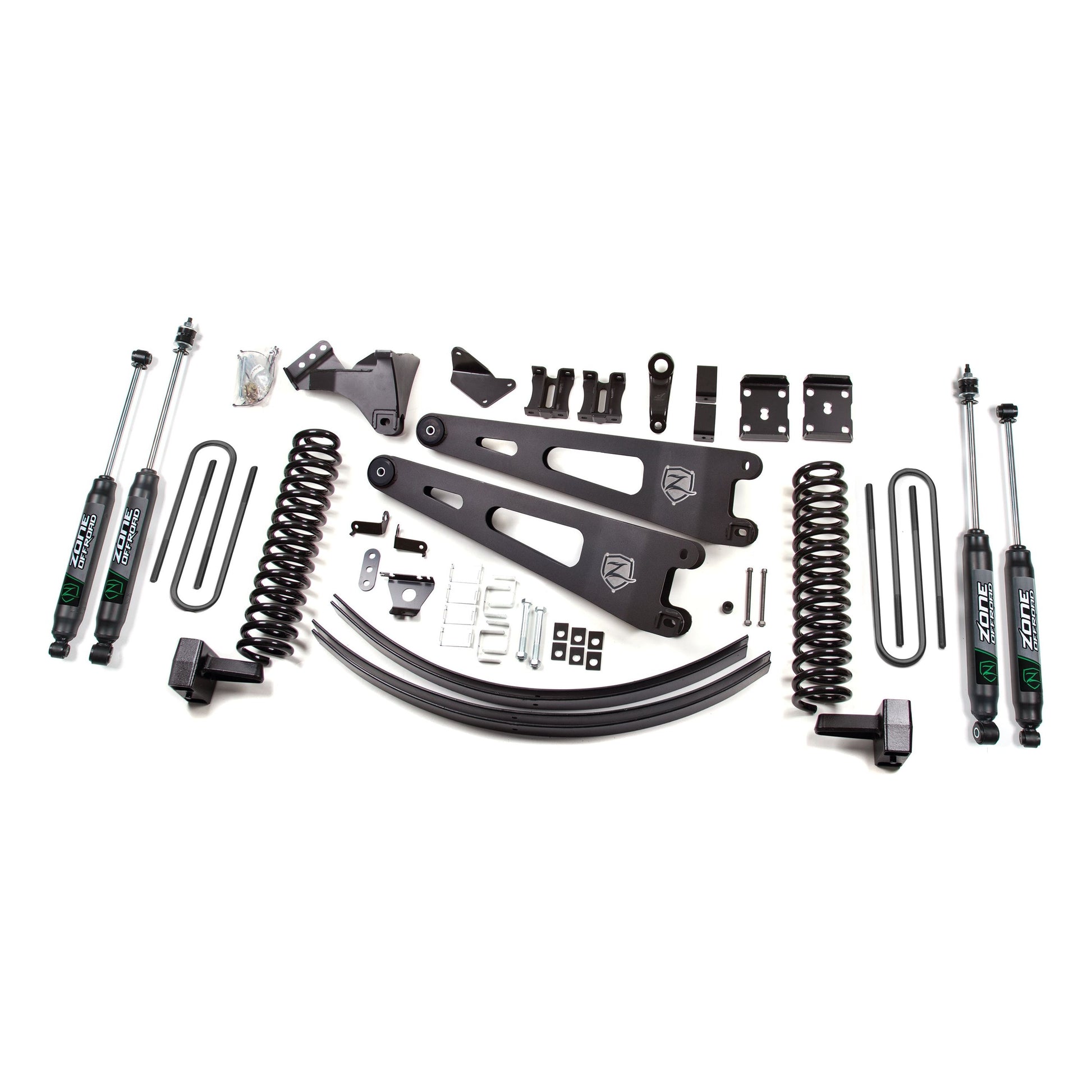 ZONE OFFROAD | 11-14 Ford F-250/F-350 Super Duty 6 Inch Lift Kit Diesel Without Overload Fox Shocks Zone Offroad | ZONF30F kit components