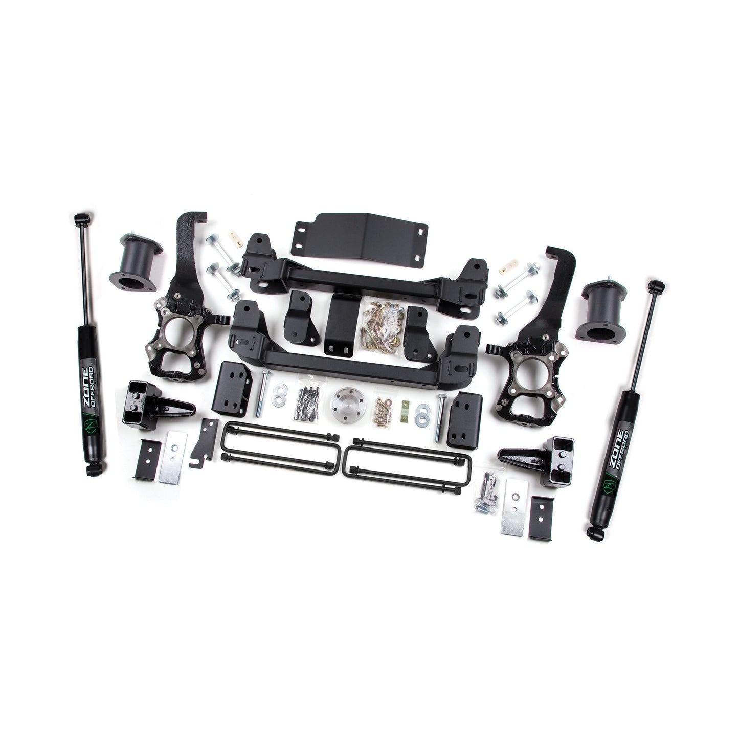 ZONE OFFROAD | 2014 Ford F-150 6 Inch Lift Kit Fox Shocks Zone Offroad | ZONF40F components laid out for installation.