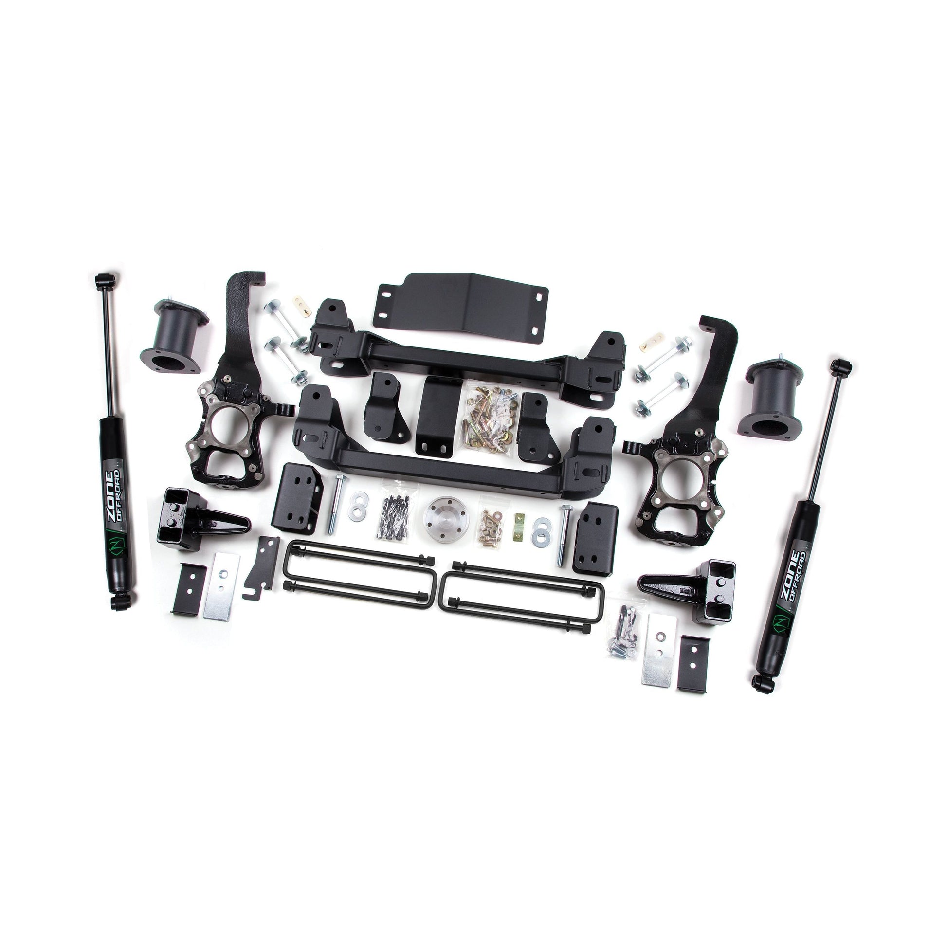 ZONE OFFROAD | 2014 Ford F-150 6 Inch Lift Kit Fox Shocks Zone Offroad | ZONF40F components laid out for installation.