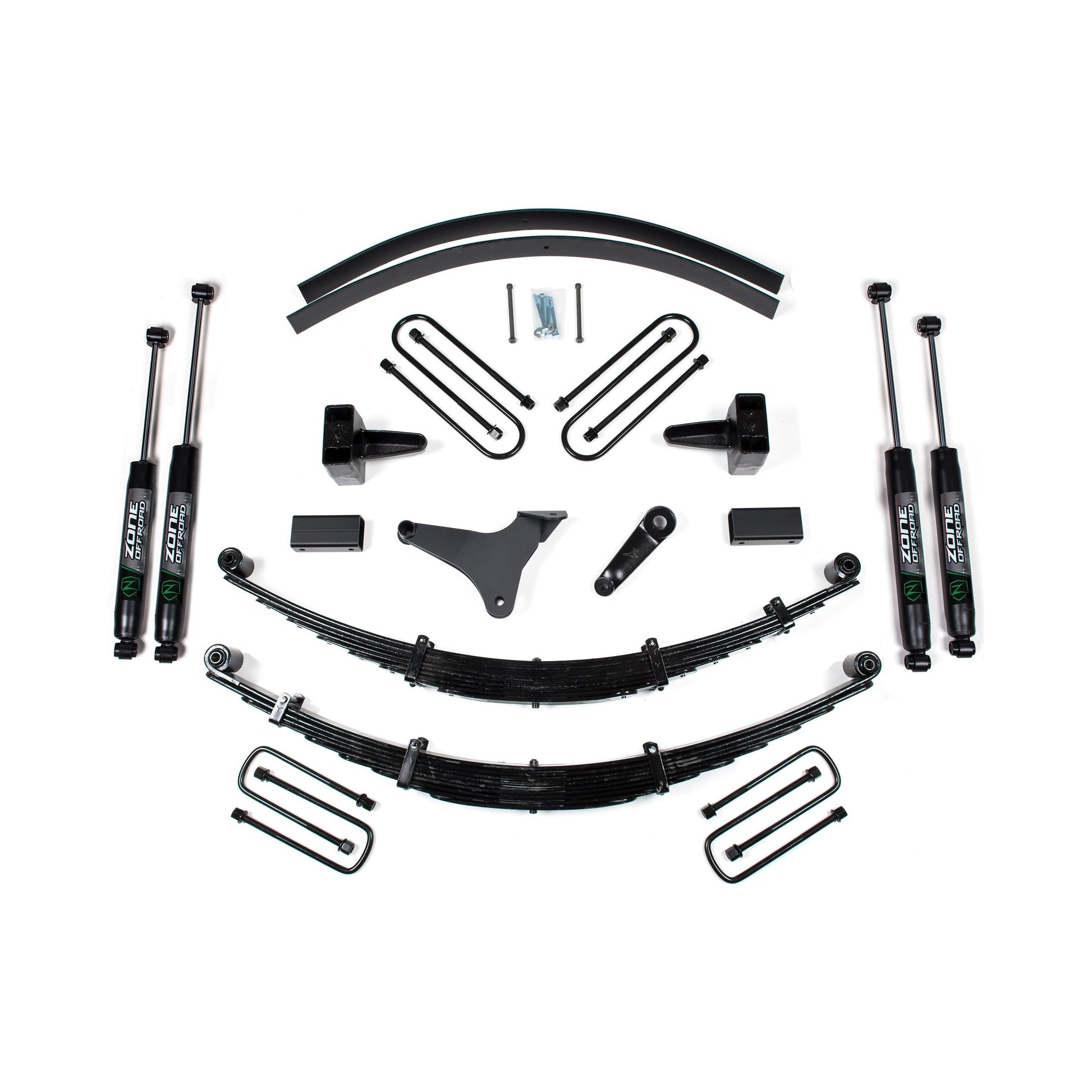 ZONE OFFROAD | 99 Ford F-250/F-350 Super Duty 6 Inch Lift Kit Fox Shocks Zone Offroad | ZONF44F components layout