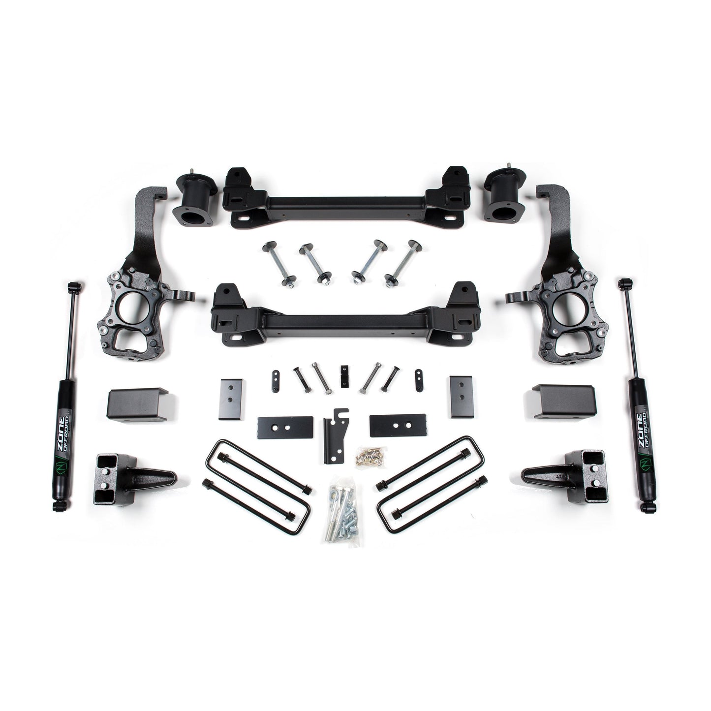 ZONE OFFROAD | 2014 F-150 2WD 6 Inch Lift Kit 4 Inch Rear Block With Nitro Shocks Zone Offroad | ZONF82N parts layout