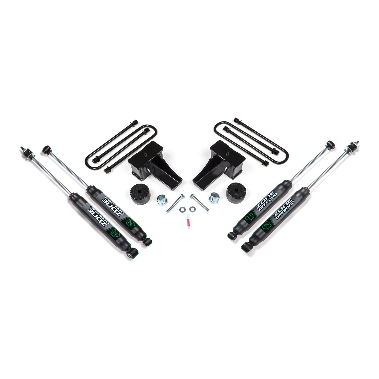 ZONE OFFROAD | 11-16 Ford F-250/F-350 Super Duty 2 Inch Lift Kit Fox Shocks Zone Offroad | ZONF45F components layout