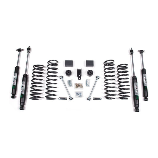 ZONE OFFROAD | 07-11 Jeep Wrangler JK 2WD 3 Inch Lift Kit With Nitro Shocks Zone Offroad | ZONJ12N components laid out.