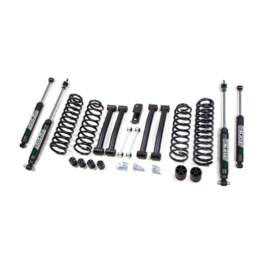 ZONE OFFROAD | 93-98 Jeep Grand Cherokee ZJ 4 Inch Lift Kit With Nitro Shocks Zone Offroad | ZONJ16N components laid out.