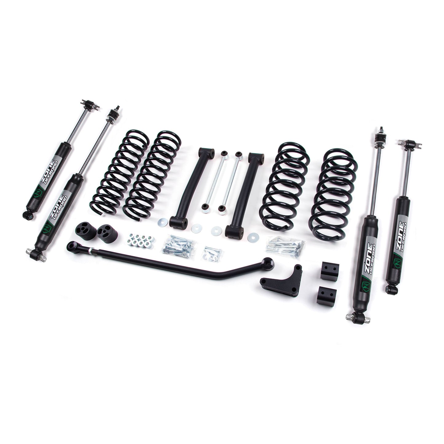 ZONE OFFROAD | 99-04 Jeep Grand Cherokee WJ 4 Inch Coil Spring Lift Kit With Nitro Shocks Zone Offroad | ZONJ17N components layout