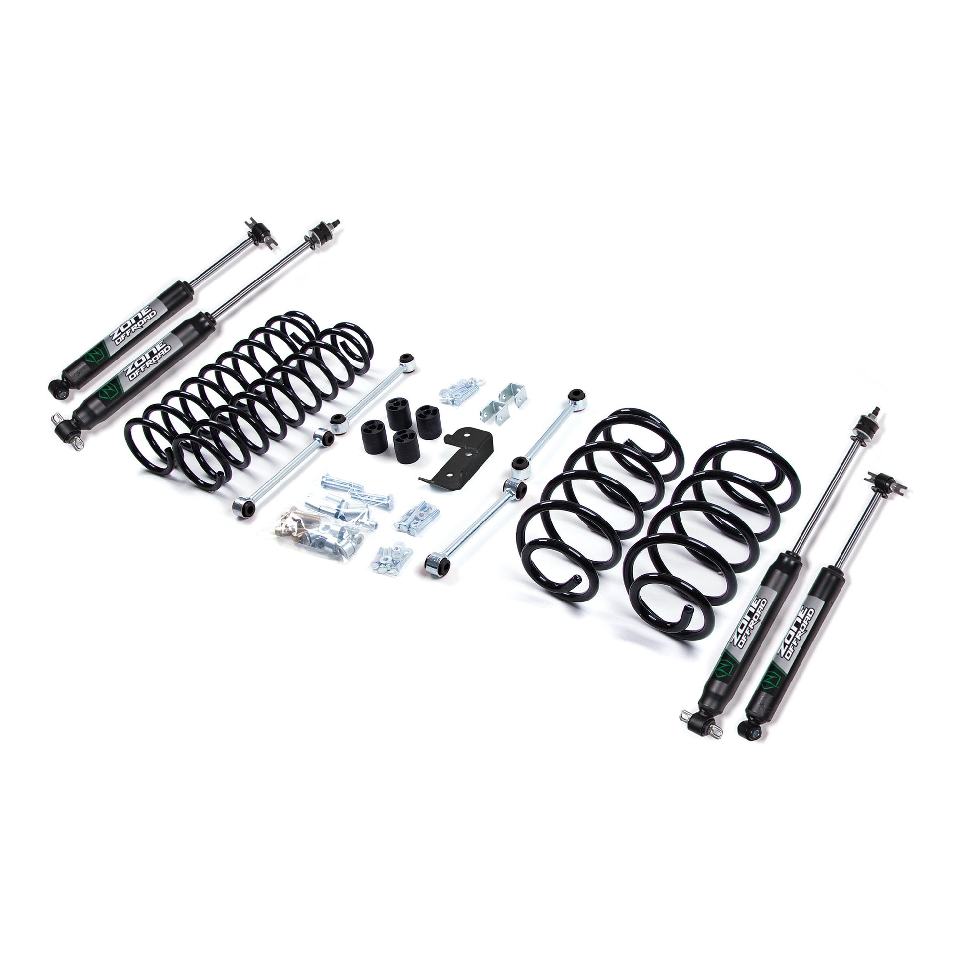 ZONE OFFROAD | 03-06 Jeep Wrangler TJ 3 Inch Coil Spring Lift Kit With Nitro Shocks Zone Offroad | ZONJ3N components and installation parts.