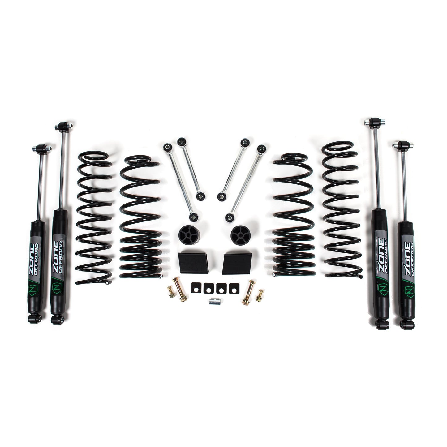 ZONE OFFROAD | 20-23 Jeep Gladiator JT 3 Inch Lift Kit Nitro Shocks Zone Offroad | ZONJ34N components displayed on a white background.