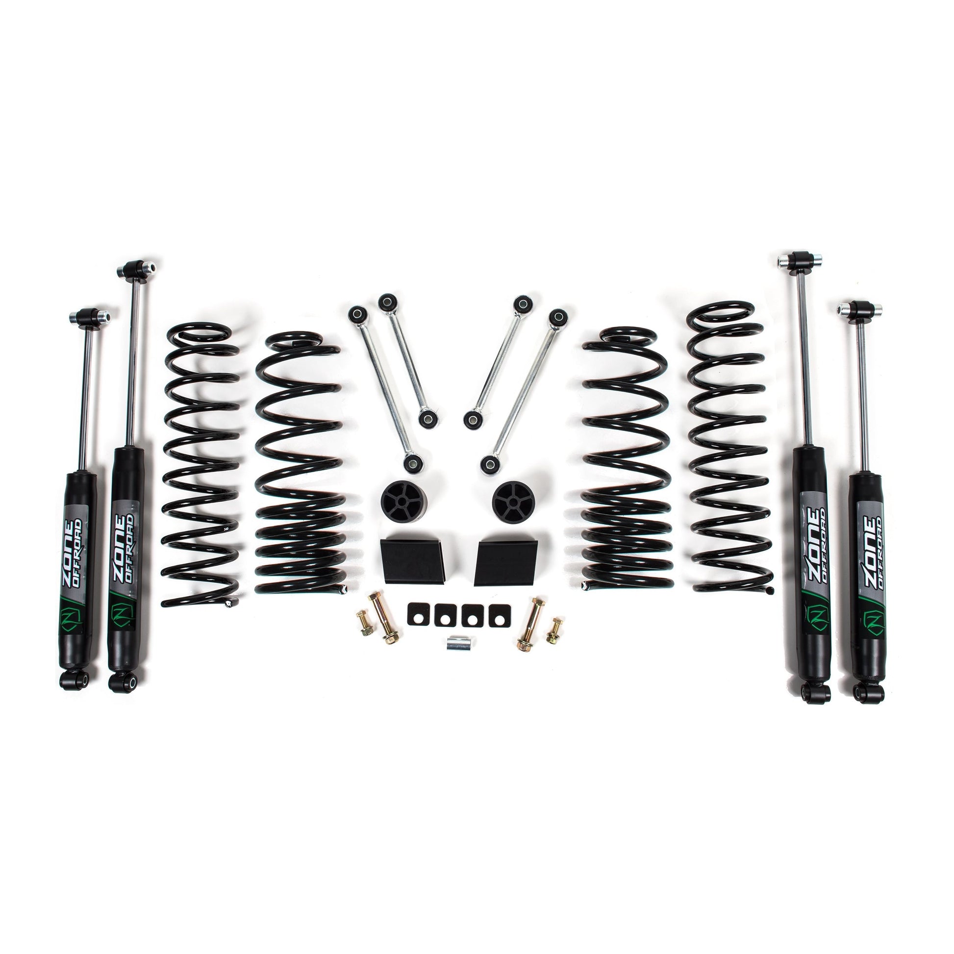 ZONE OFFROAD | 20-23 Jeep Gladiator JT 3 Inch Lift Kit Nitro Shocks Zone Offroad | ZONJ34N components displayed on a white background.