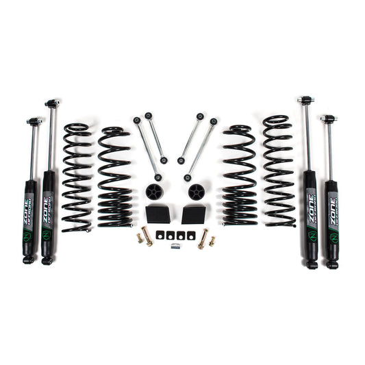 ZONE OFFROAD | 20-23 Jeep Gladiator JT 3 Inch Lift Kit Nitro Shocks Zone Offroad | ZONJ34N components displayed on a white background.
