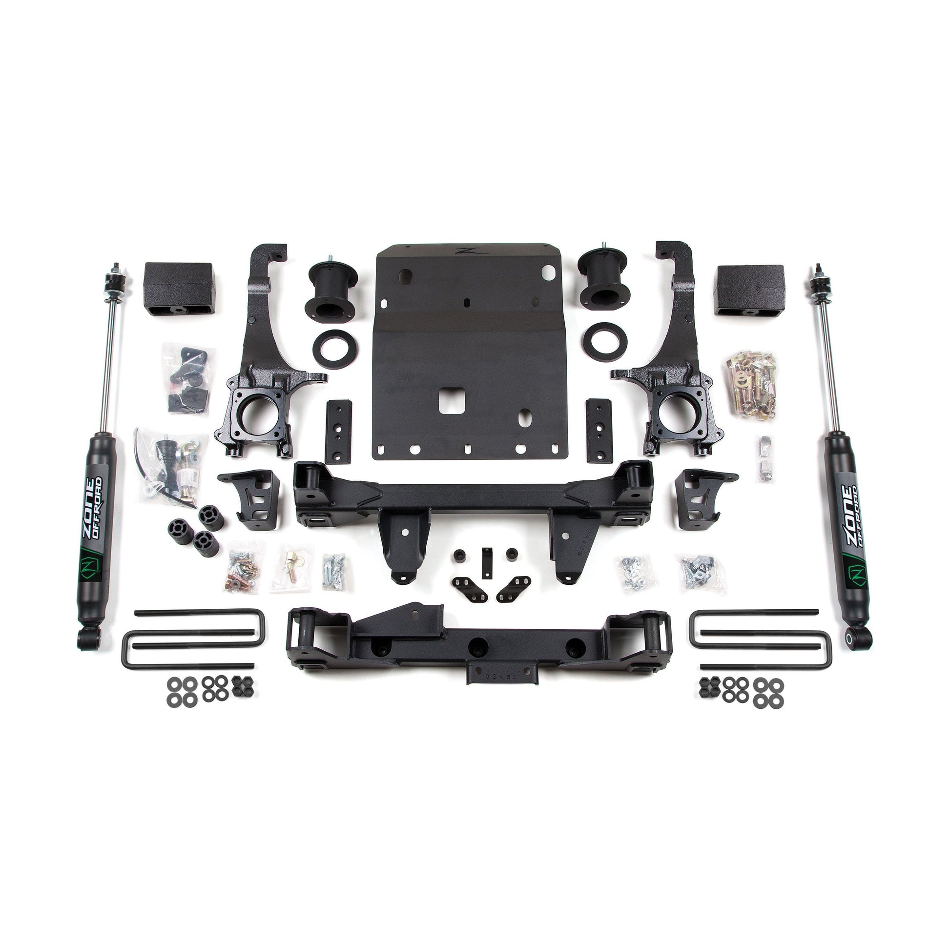 ZONE OFFROAD | 05-15 Toyota Tacoma 6 Inch Front 4 Inch Rear Lift Kit With Fox 2.0 Adventure Series Zone Offroad | ZONT3F components layout