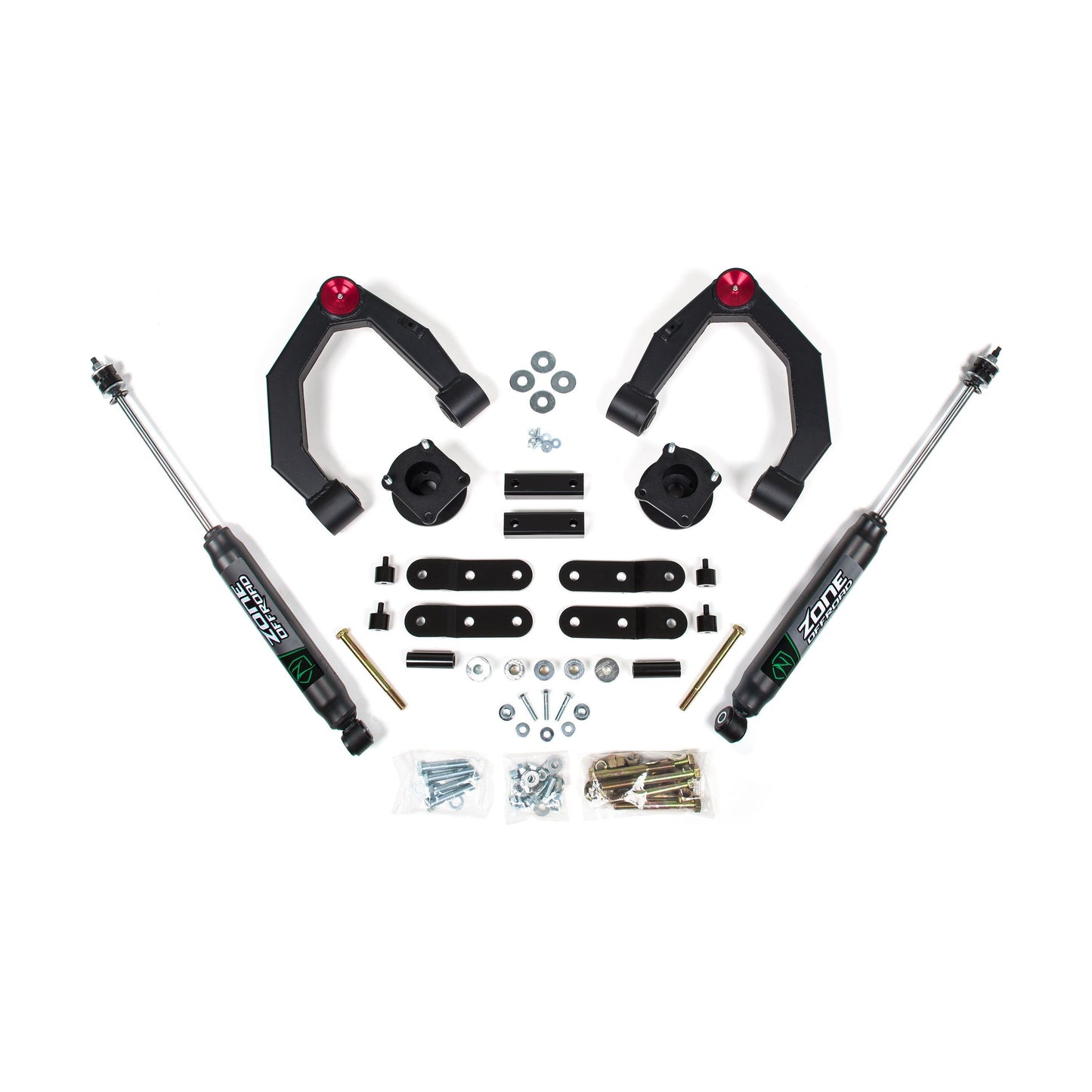 ZONE OFFROAD |  3.5 Inch Lift Kit   I ZONT6F components including upper control arms and shocks.