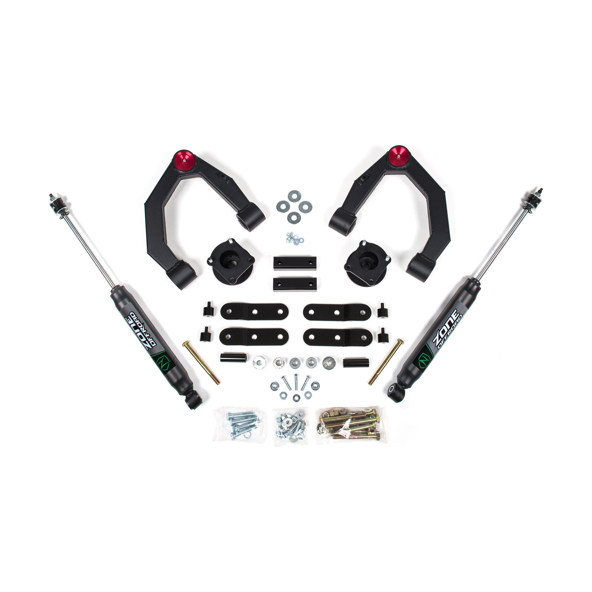ZONE OFFROAD |  3.5 Inch Lift Kit   I ZONT6F components including upper control arms and shocks.