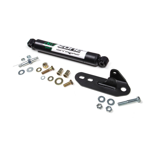 ZONE OFFROAD |  Steering Stabilizer Kit   I ZON7104 with mounting bracket and installation hardware for improved vehicle control.