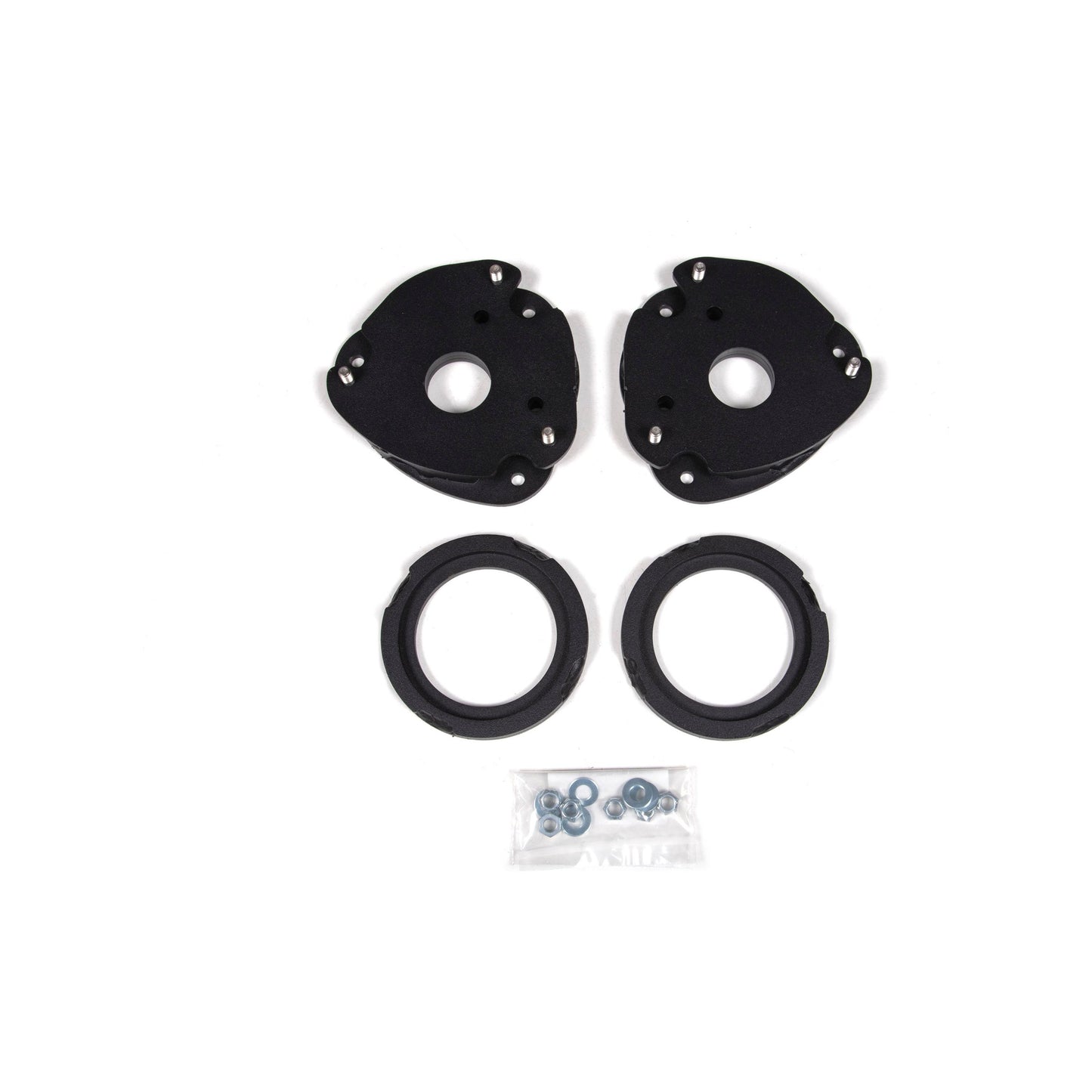 ZONE OFFROAD |  1 Inch Leveling Kit   I ZONF1104 components including strut spacers and installation hardware.