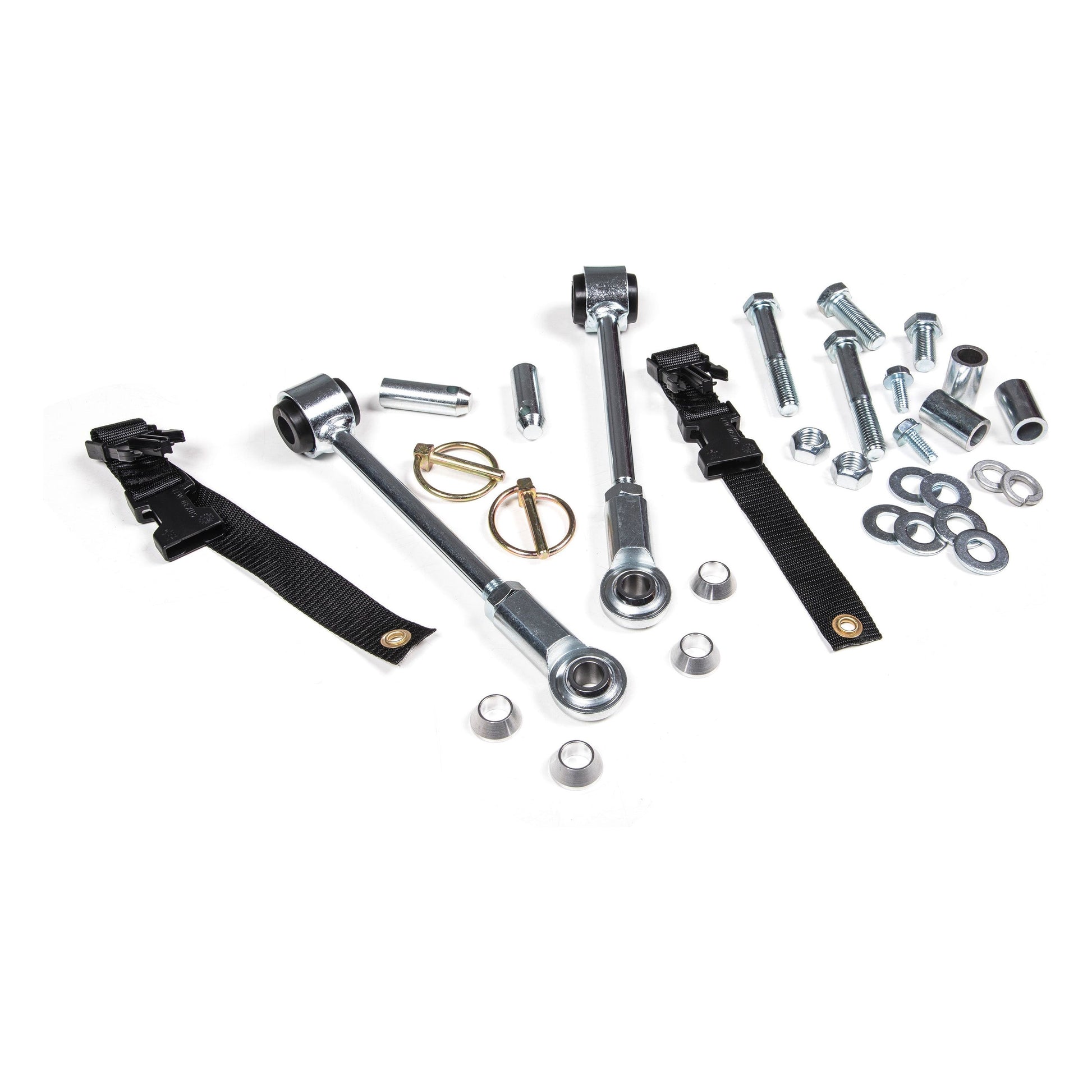 ZONE OFFROAD |  Front Sway Bar Disconnects   I ZONJ5314 components including disconnect rods and hardware.