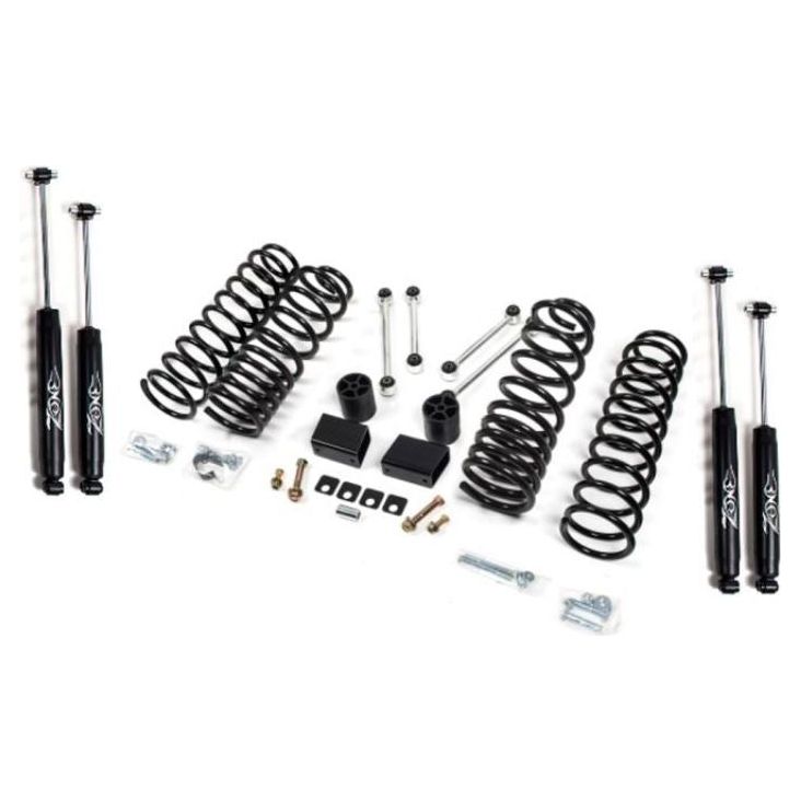 Zone Lift Kit 3" w-Nitro Shocks (20-C Jeep Gladiator JT) J34N components including shocks and springs.