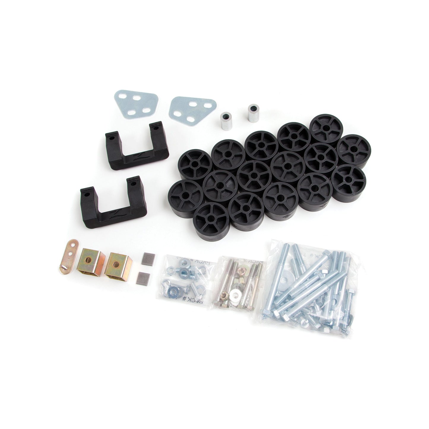 ZONE OFFROAD |  3.5 Inch Combination Lift Kit   I ZONC1350 parts including spacers, bolts, and leveling kit components.