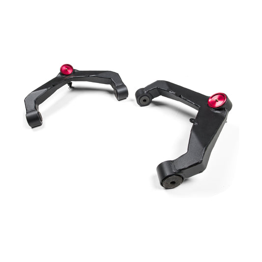 ZONE OFFROAD |  Upper Control Arm Kit Chevy Silverado & GMC Sierra 2500HD/3500 (01-10)  I ZONC2300 components with red accents.