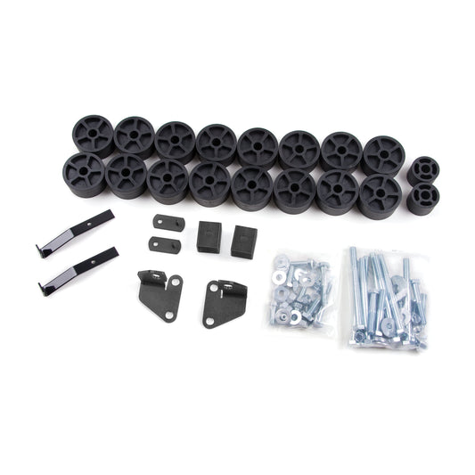ZONE OFFROAD |  1.5 Inch Body Lift   I ZONC9154 body lift kit components including body blocks and installation hardware.