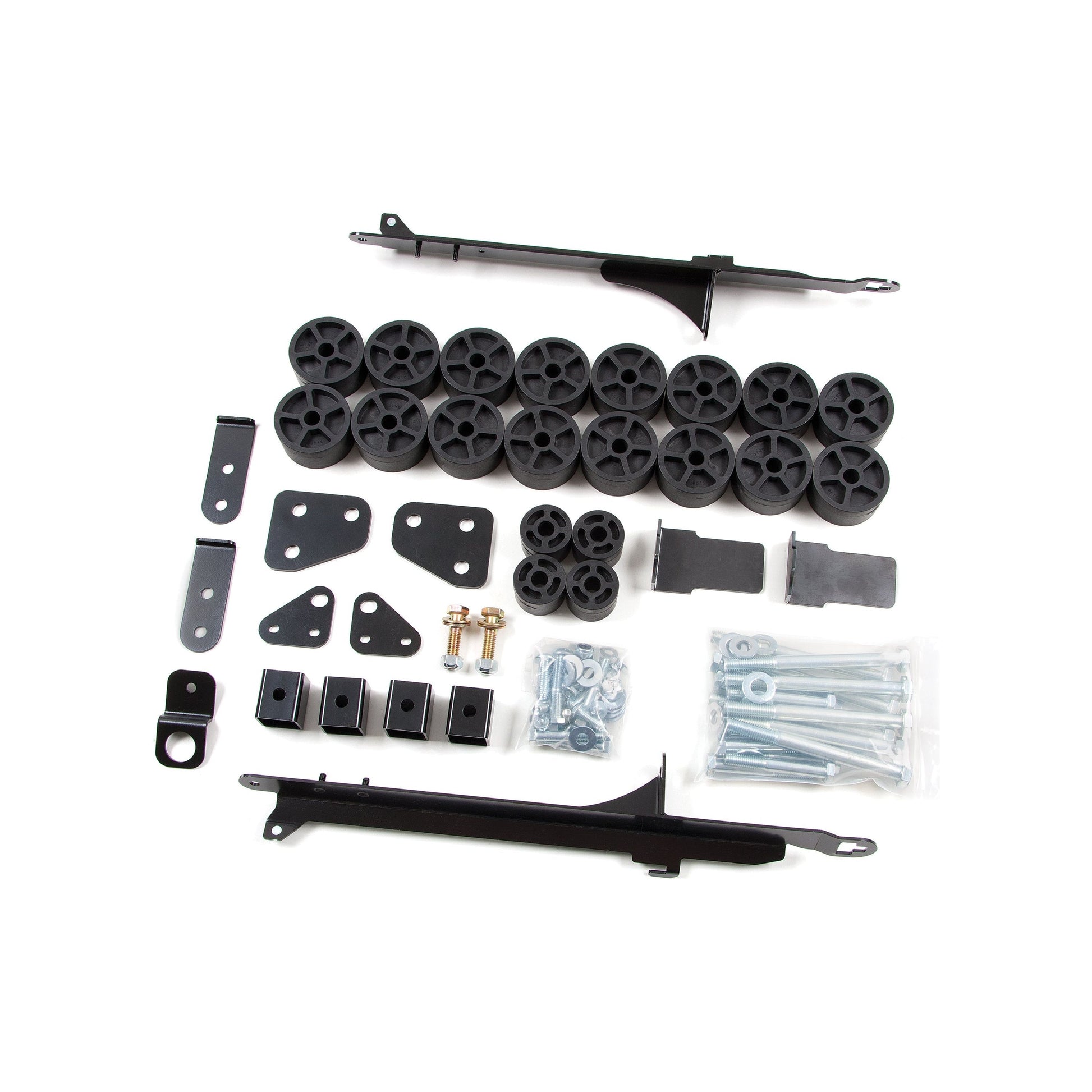 ZONE OFFROAD |  1.5 Inch Body Lift   I ZONC9155 kit components including body blocks and high-grade body bolts.