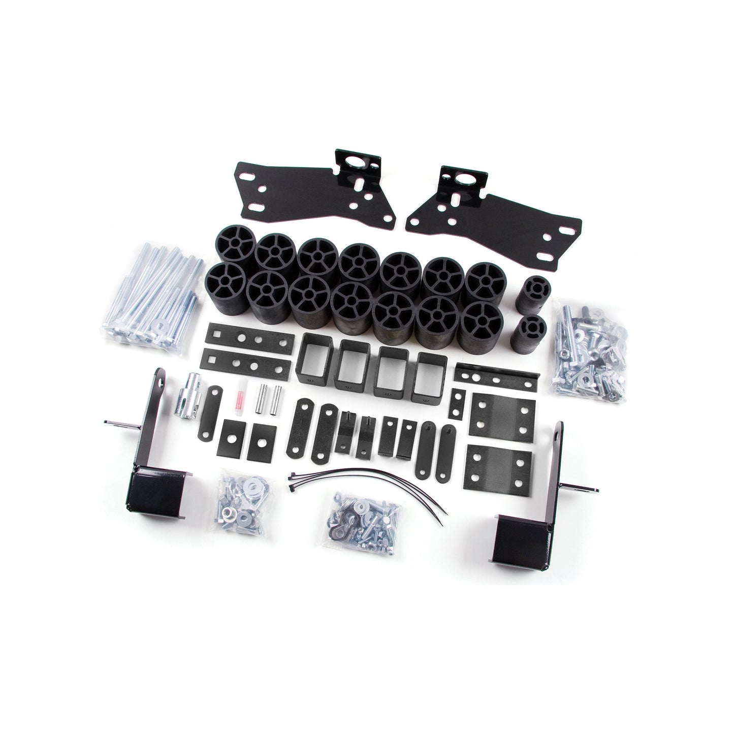 ZONE OFFROAD |  3 Inch Body Lift   I ZONC9355 complete kit components and hardware on a white background.