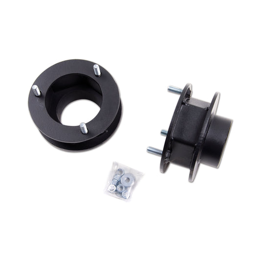 ZONE OFFROAD |  2.5 Inch Leveling Kit   I ZOND127F components including black powder coated upper coil mounts and hardware.