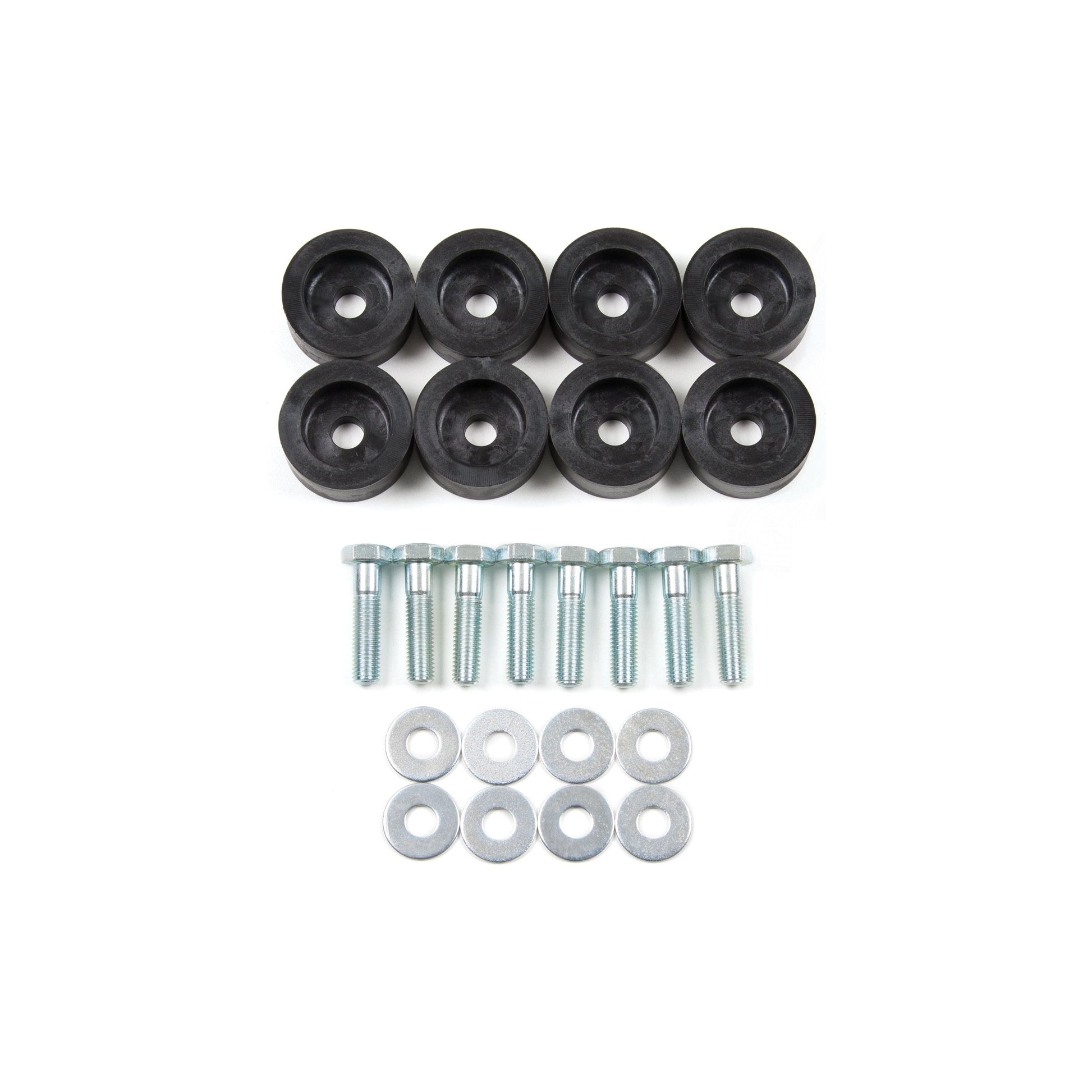ZONE OFFROAD |  3/4" Transfer Case Drop Kit   I ZONJ5010 hardware components including rubber bushings, bolts, and washers.